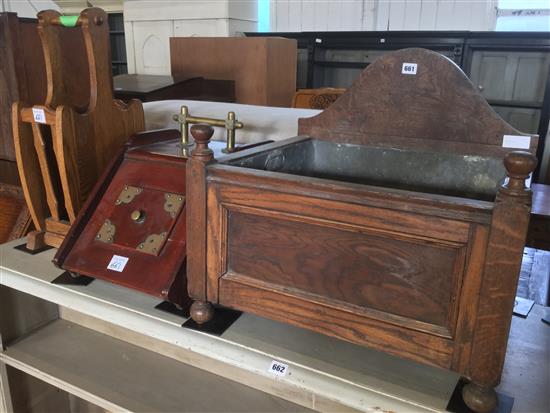 Wine cooler, coal purdonium & oak stick stand